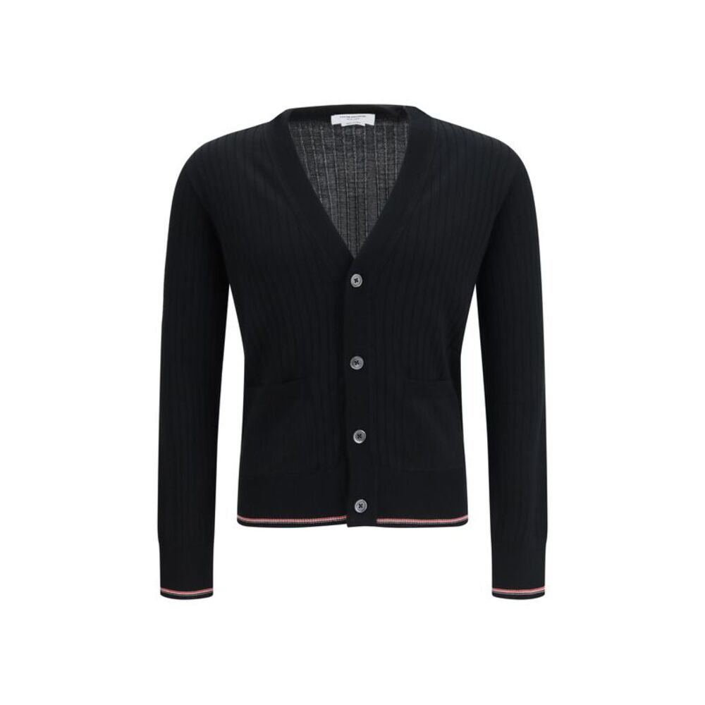 Thom Browne Men Ribbed Merino Wool Cardigan